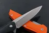 2 Color Flipper Folding Knife 8Cr13 58HRC Satin Blade G10 Handle EDC Pocket Knives With Black Paper Box Package