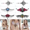 Waterproof Temporary Fake Chest Body Art Tattoo Jewelry Lace Totem Lotus Mandala tatto Decal Waist Art Tatoo Sticker Women Size 34.5X13cm