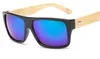 Lunettes de soleil en bois de bambou hommes lunettes de soleil en bois originales lunettes de pilote de pêche lunettes carrées UV400 temples Bambu 1523