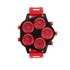 VFSKN Heren Big Face Mode Luxe Horloges Super Grote Dial Punk Hip-Hop Cool Persoonlijkheid Polshorloge met vijf wijzerplaat (goud; zilver; rood)