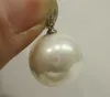 Chaud 16mm belle coquille blanche collier pendentif perle 17"
