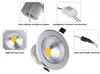 7 Watts dimmable COB LED Plafonnier Downlight chaud / blanc froid Projecteur lampe à encastrer appareils d'éclairage, remplacement de l'ampoule halogène