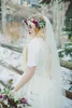 A-line Long Modest Wedding Dresses With Sleeves Beaded Lace Appliques Jewel Neck Sash Bridal Gowns Winter Country Bridal Wedding Dress Cheap