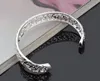 Fabrikspris Varm Försäljning 925 Sterling Silver Plated Fashion Smycken Charm Hollow Bangle Armband Girl / Fru 10st / Lot