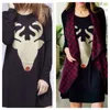 New 2017 Mother And Daughter Family Dress T-shirt Casual Dress Mum Girl Dresses Cartoon Reindeer Long Sleeve Cotton Deer Dress Black A7213