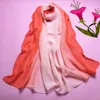 Wyprzedaż sprzedaż! 1 PC Lady Scarf Kobiety Gradient Rainbow Color Długi Wrap Damska Szal Szyfon Szalik Full Femme Hidżab Szalik # 48