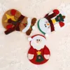 Christmas Tableware Bags Dining Restaurant Table Christmas Decoration 3styles snowflake Knife Fork Holder Socks Tableware Bags