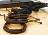 Brandneues geflochtenes Rindslederarmband aus Leder mit schwarzer und brauner Farbe FB471, Mischungsauftrag: 20 Stück, Slap Snap-Armbänder