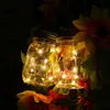 New 3Pcslot Christmas Party Light Solar Panel Mason Jar Lid Insert With Yellow LED Light for Glass Jars Christmas Party Decor5595492