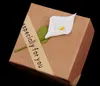 5.5*5.5CM Jewelry earring bracelet ring necklace Kraft paper gift boxes square Jewelry Sets Display Box flower case boxes