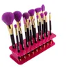 Acrylic Makeup Brushes Holder Stand 15 Hålförvaringslådor Kosmetiska arrangörsverktyg som visar Rack Make up Borstskärmshylla