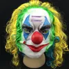 Scary Clown Mask Vuxen Halloween Evil Killer Fancy Dress Horror Jolly Latex Hair Full Face Masks Party Costume Cosplay Tillbehör