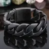 Bracelet à maillons cubains pour hommes lourds, 8.7 pouces, 24mm, 173g, en acier inoxydable, noir mat, ne se décolore jamais, bijoux scintillants, cadeau de noël/anniversaire