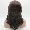 Iwona Hair Wavy Shoulder Length Two Tone Ash Brown Mix Wig 1968 Half Hand Tied Heat Resistant Synthetic Lace Front Wig2716287