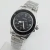 2136 Bilger 40mm Sapphire Szczotkowane Czarne Dial Ceramiczne Bezel Automatyczne męskie Zegarek