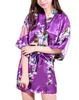 All'ingrosso- 2022 Accappatoio di seta da donna Kimono in raso Robes per damigelle floreali Abito lungo Abito da sposa