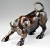 5.5 "Big Wall Street Bronze Fierce Bull Ox Statue