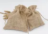 bolsas de lino natural con asas de bolsas de arpillera de la vendimia natural de yute yute cuerda bolsa de tela bolsa fina paquete