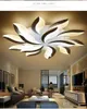 Modern Acrylic Led Ceiling Light Leaf Chandelier Lighting for Living Study Room Bedroom Lamp Dimmable with Remote Control