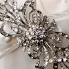 Vintage Silver Bunch Flower Design Crystal Brooch