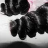 가장 아름다운 자연 느슨한 웨이브 페루 인간의 머리카락 번들 처리되지 않은 자연 색상 3pcs / lot 빠른 배송