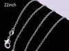 Kampanjer! 925 Sterling Silver Rolo Chain Halsband för kvinnor Hängsmycke, Storlek 1mm 16 18 20 22 24in, Mode Smycken