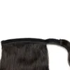 Dora 18 "Silk Rechte Paardenstaart Haarverlenging Menselijk Haar Wrap Paardenstaart Haarstuk 100g Natuurlijke Kleur 1 #