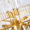 LED Modern Chandelier American Gold Crystal Chandeliers Lights Fixture Home Dining Room Hotel Hall Restaurant Crystal Droplight Hanging Lamp