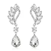 Luksusowy Sapphire Crystal Drop Dangle Kolczyki Amethyst Gemstone żyrandol Kolczyki dla kobiet Panie Wedding Party Biżuteria Prezenty