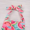 Mikrdoo Summer Cute Watermelon Rompers nyfödda babyflickor ärmlös rygglös halter Romper Jumpsuit Cotton Sunsuit outfit 024M8576221