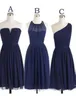 Navy Blue Short Kneelength A Line Sweetheats Plateed Bridesmaid Dress رخيصة البلد حفل زفاف اللباس خادمة من العباءات الشرف Forma365533