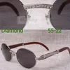 2019 Nouvelles lunettes de soleil rondes en diamant 7550178 Lunettes de soleil pour hommes en bois Taille: 55-22-135mm