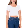 Wholesale- Women T-shirts Sexy Crop Top Short Sleeve Tops Ladies Basic O neck T-shirt