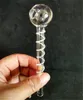 Pyrex Spiral Yağ Burner Boru Mini Cam El Borular Renkli Sigara Tobakoo Kabarcık Tüp Dab Rig Bong için