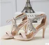 2017 Mode Kvinnor Crystal Sandals Diamond High Heels Open Toe Celebrity Skor Tunn häl damer Rhinestone Bröllop Sko Gladiator Sandaler