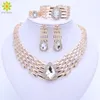 Afryki Koraliki Zestawy Biżuterii Dla Kobiet Duży Choker Nigerii Wedding Moda Dubai Pozłacane Party Costume Bridal Biżuteria