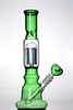 12 inches blue green clear Beaker straight Tube with colorful Arm Tree Perc glass bongs water pipe diffuse downstem with 14 mm joint Hookahs