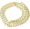 Collana da uomo con catena a maglie cubane vuote in vero oro giallo 10 carati 8 mm 24 pollici234f