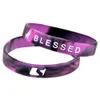 1PC Blessed Silicone Wristband Swirl Color Flexible And Strong Perfect To Use In Any Benefits Gift