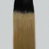 Tape ombre dans des extensions de cheveux 100g 40pcs Droit # 1B / 613 Tape dans des extensions de cheveux humains ombre extension de cheveux humains blonde