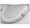 Double Strands 9mm South Sea White Pearl Necklace