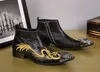 Yeni Lüks Çin Tasarımcı Adam Çizmeler Ayak Bileği Çizmeler Hakiki Deri Çizmeler Nakış nakış Man Ayakkabıları Adam, EU38-46!