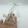 4,0-Zoll-Mini-Glasbecher-Bongs mit kostenlosen 4-mm-Quarz-Banger-Nagel-Keck-Clips, Bohrinseln, Glasbongs, Glaswasserpfeifen