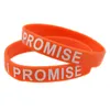 100PCS I PROMISE Silicone Bracelet For Sport or Cancer Printed Motivational Slogan Adult Size 9 Colors