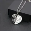 Halsband Motor Daugther Forever Family Heart Pendant Halsband Letters Silver Plated Chain Alloy Family Love Necklace