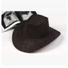 Vintage Homens Cowboy Ocidental Faux Suede Couro Chapéu de Couro Grande Brim Capacidade Cap 8 Cores 10 pçs / lote