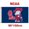 NCAA Ole Miss Rebels 폴리 에스테르 깃발 3ft * 5ft (150cm * 90cm) 깃발 배너 장식 비행 집 정원 야외 선물