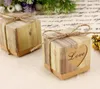 Vintage Kraft Paper Hollow Out Love Heart Favor Gift Box Bröllopsfödelsedagsfest Handgjorda Tvål Smycken Candy Wrap Packaging Boxes