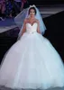 Dresses Tulle Sweetheart Neckline Ball Gown Wedding Dresses With Beadings Top White Bridal Dress with Bow Front vestidos de novia