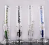 Straight Tube glass bongs with colored diffuse downstem hookahs oil dab rigs water pipes with clip 14 mm joint bubbler ash catcher dabber
